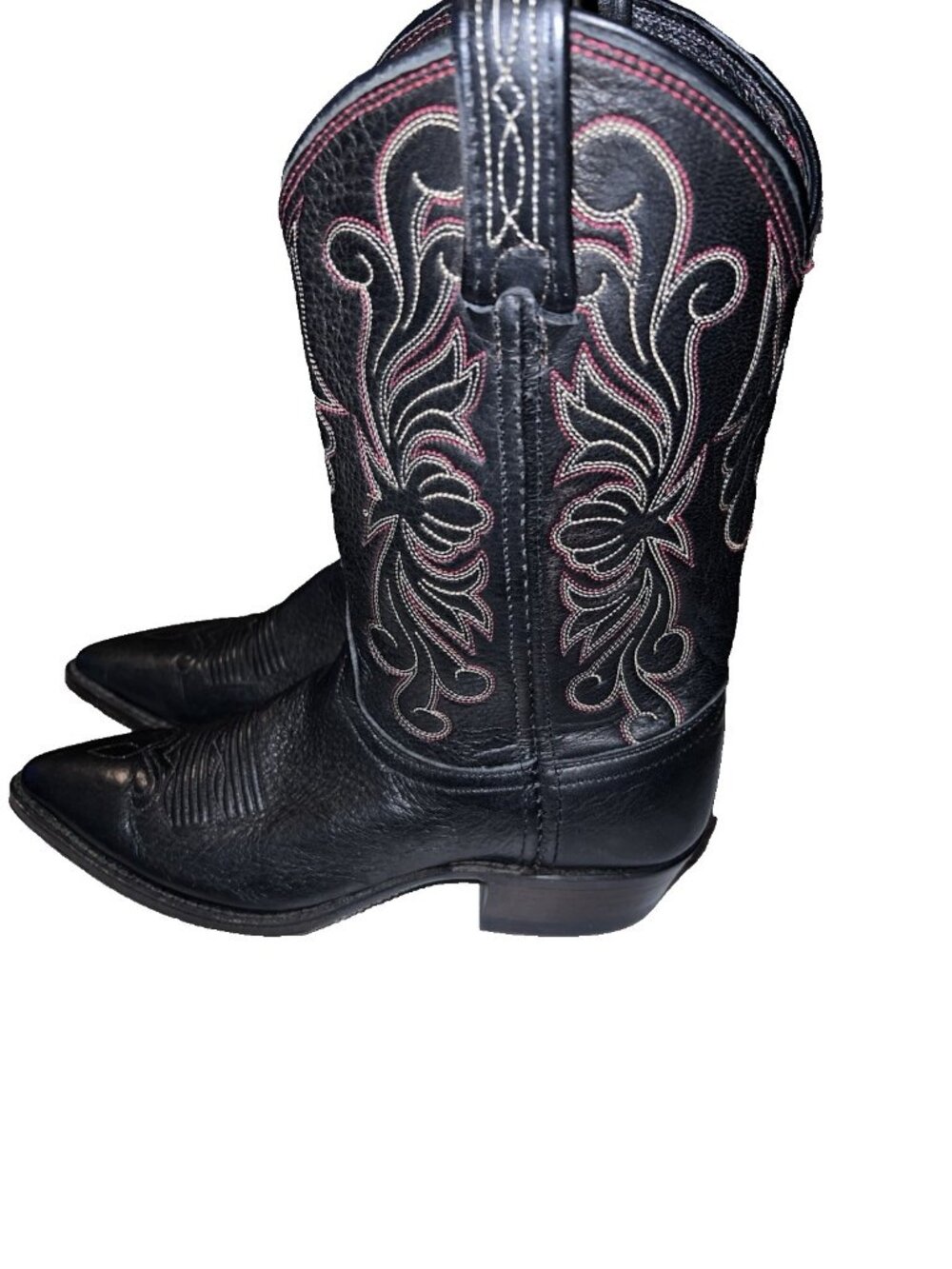 DAN POST Black Leather Short Women’s Cowboy Boots Sz 6.5 M
